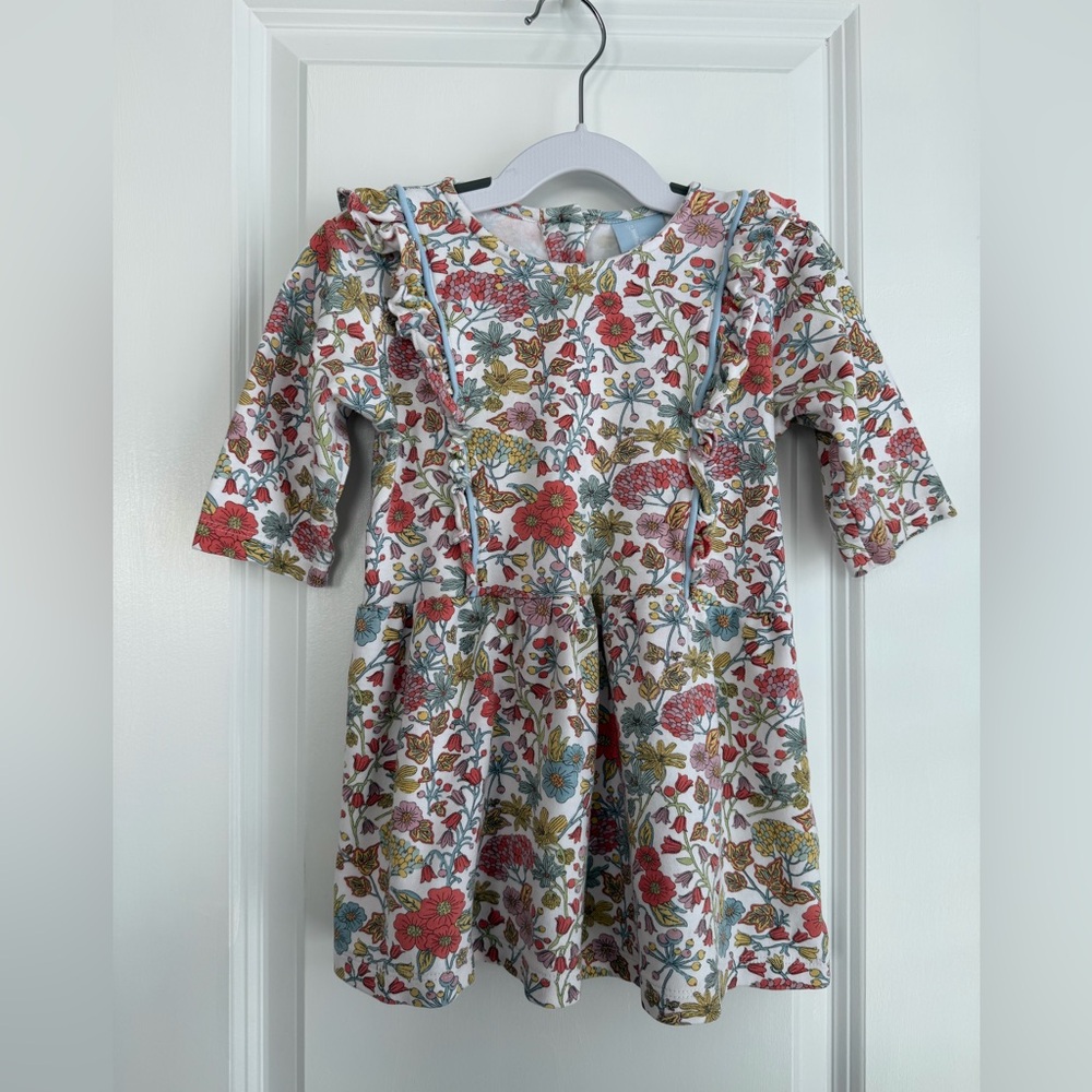 Bella Bliss Girls Floral 3/4 Sleeve Ruffle Dress Size 4